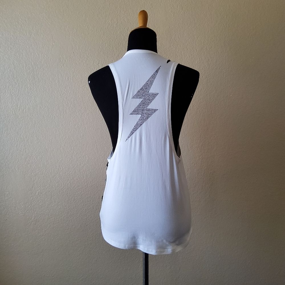 NWT Wildfox Lighning Muscle Cutout Tank Top Size S White
